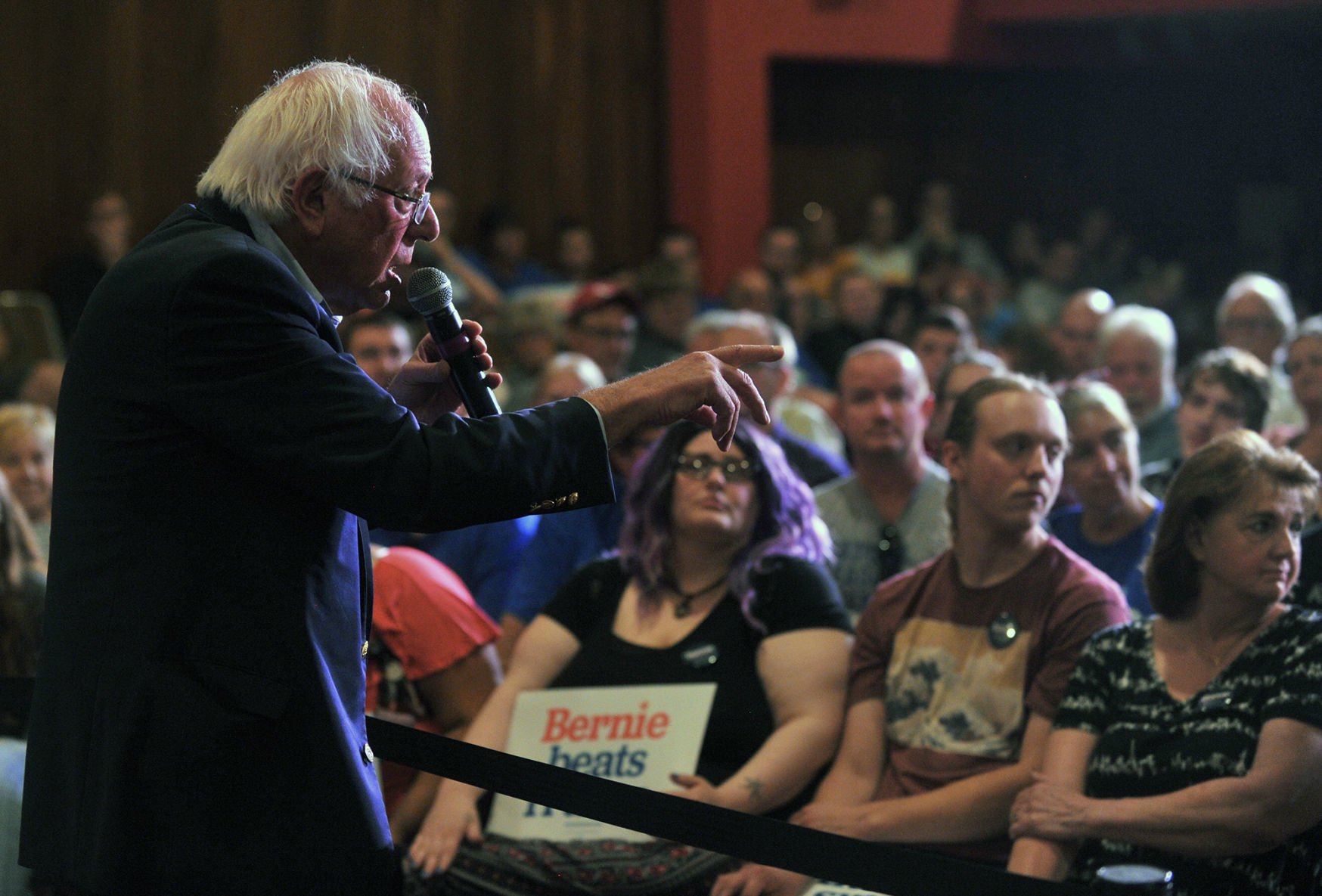 Presidential candidate Sen. Bernie Sanders in Clinton, Iowa.